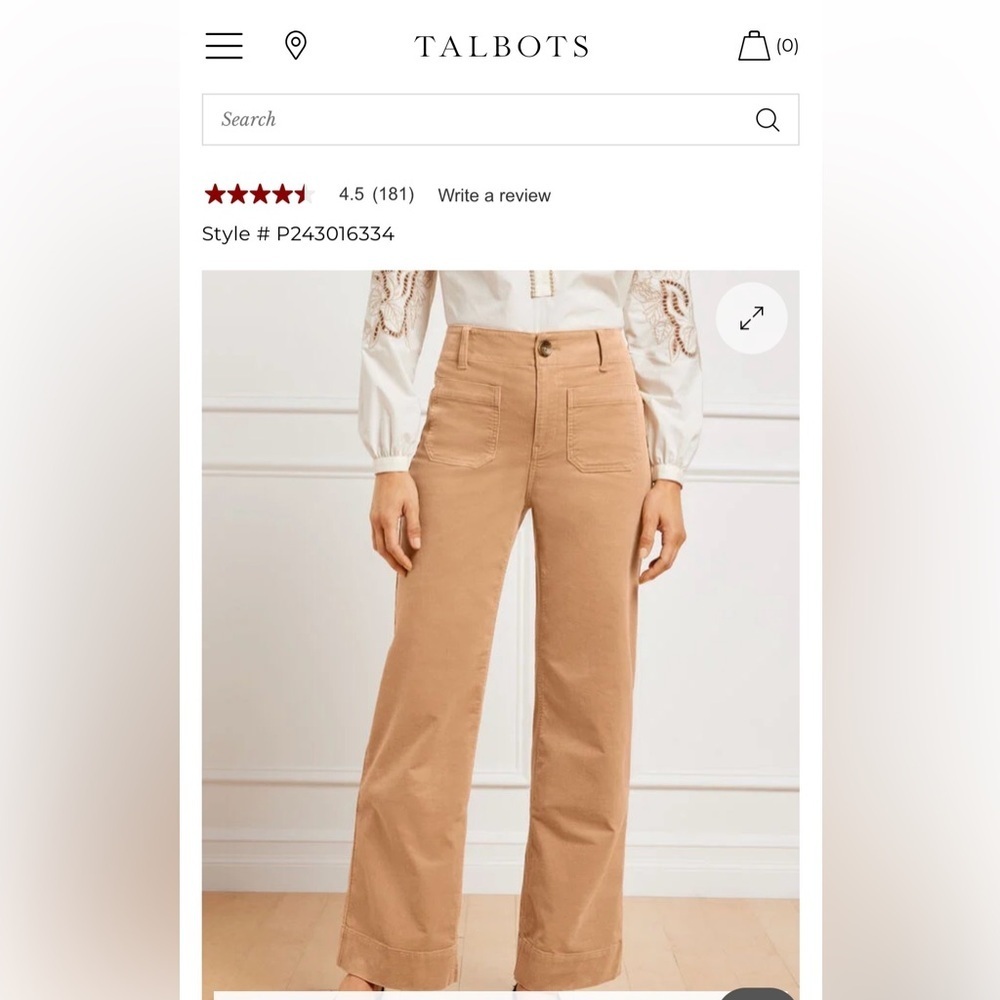Talbots High-Waisted Corduroy Pants